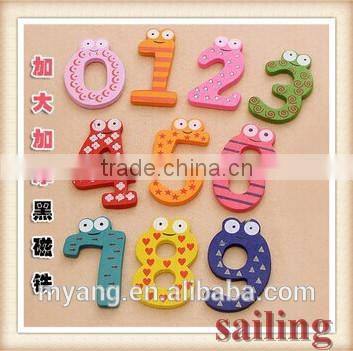 Hot sale lovely alphabet and digital shape custom soft pvc fridge wooden magnets fridge magnet