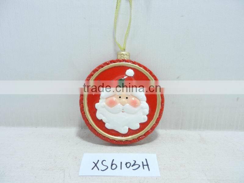 Hot selling ceramic santa gift ornament