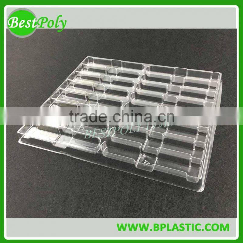 2017 clear PVC,PET clamshell thermoformed blister tray