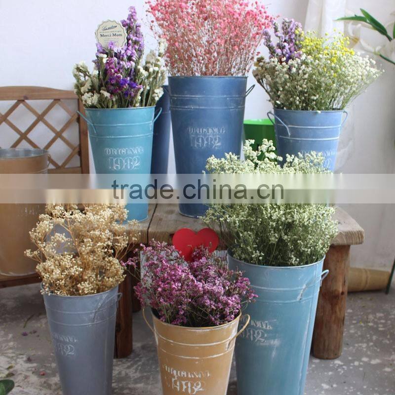 Galvanized artificial flower pot metal bouquet