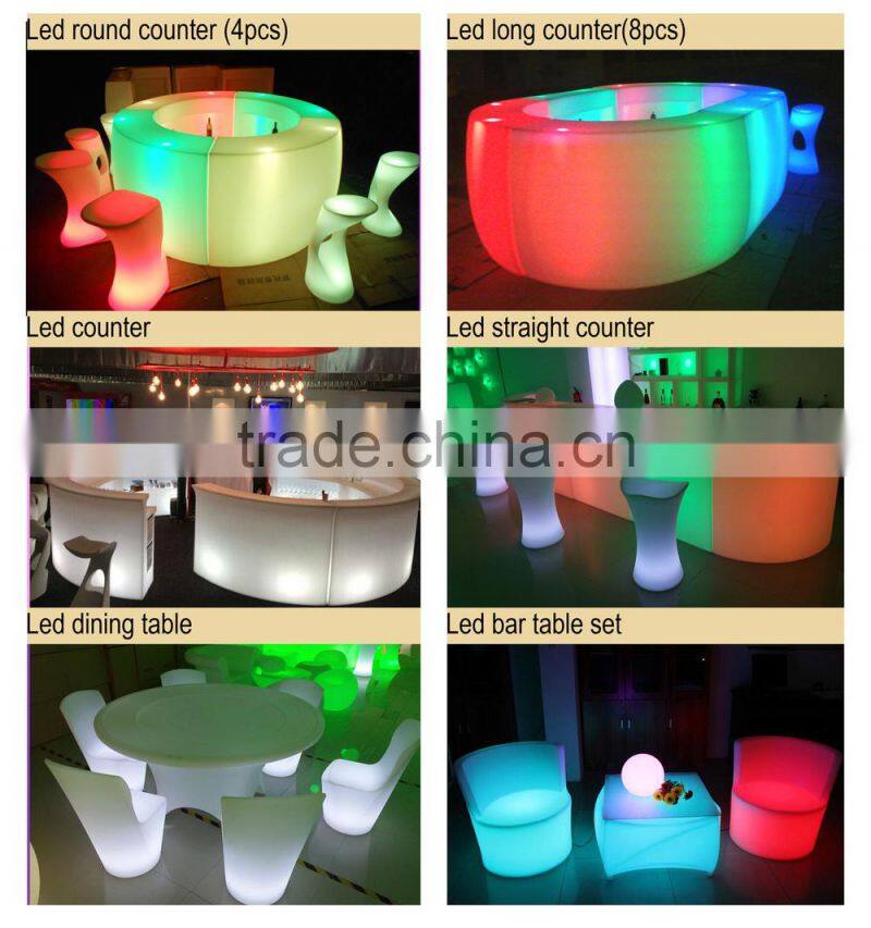 Manufacturer L36.5*W32.5*H27CM leather figure PE ice bucket stand lighted with remote control 16 mix changeable colors