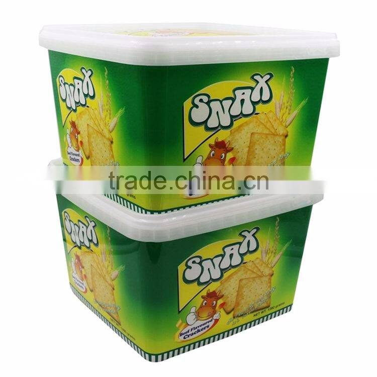 Large Clear Plastic Container for Cookie with Colorful Label, Disposable Transparent Cup