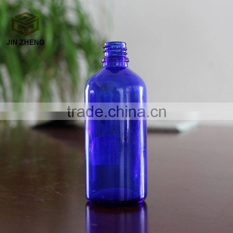 Alibaba China 100ml blue color essential oil glass bottle with droppers