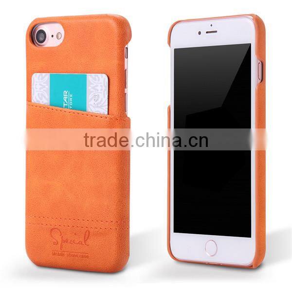 Leather hard Phone Case With Card Slot For iPhone7