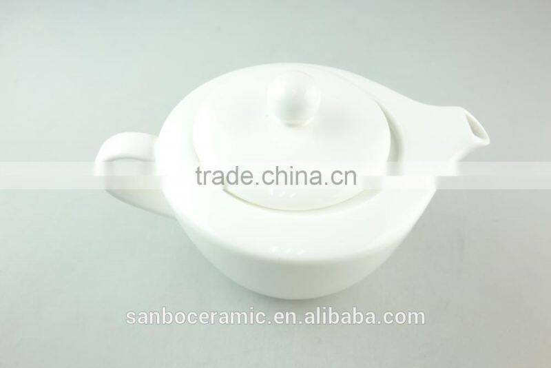 Unique shape white ceramic teapot coffee pot in stock