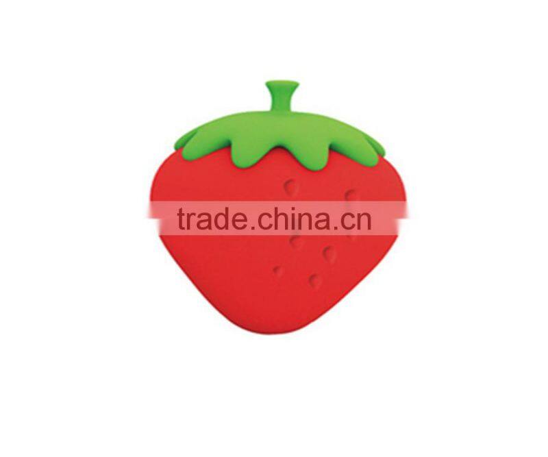 New Design Strawberry Silicone Key and Coin Bag Key Holder promotion gift
