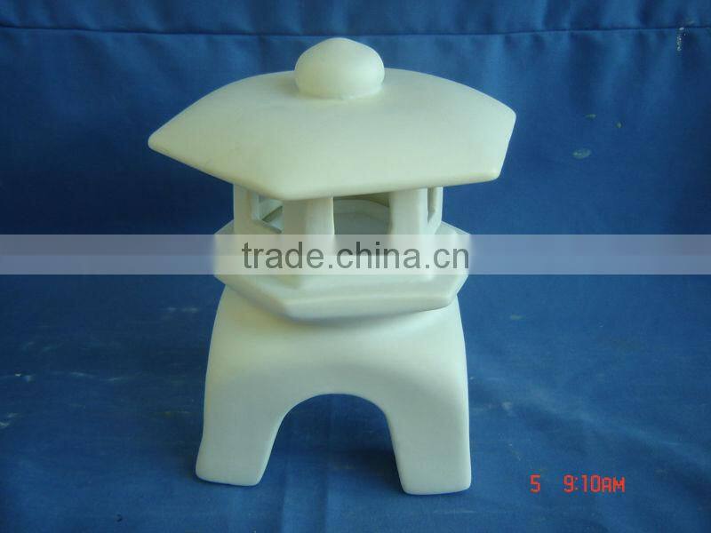 bisque candle holder halloween ceramic houses