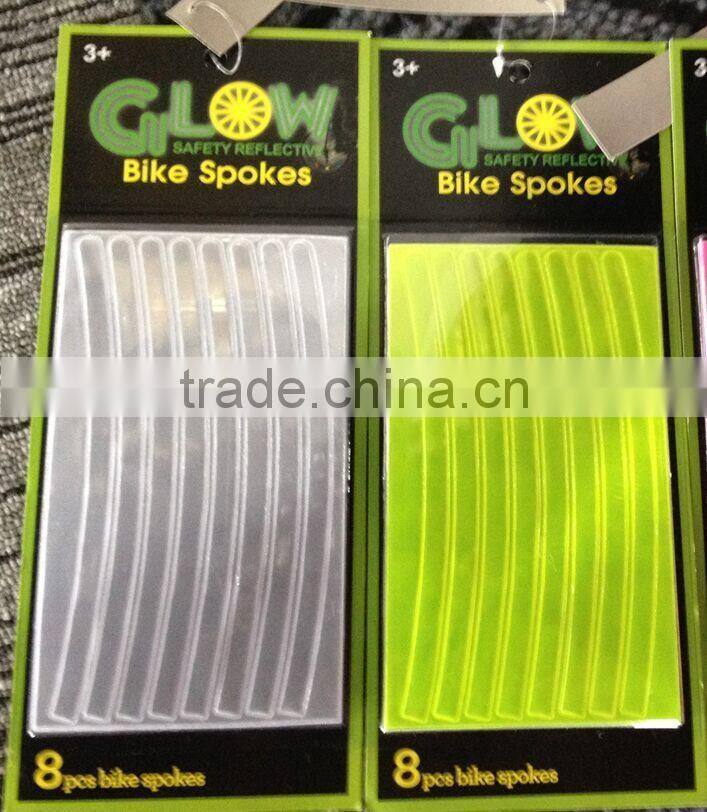 DIY reflective sticker on bike wheel