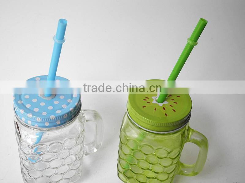 square personalized 16 ounce cambered glass drinking mug with handle