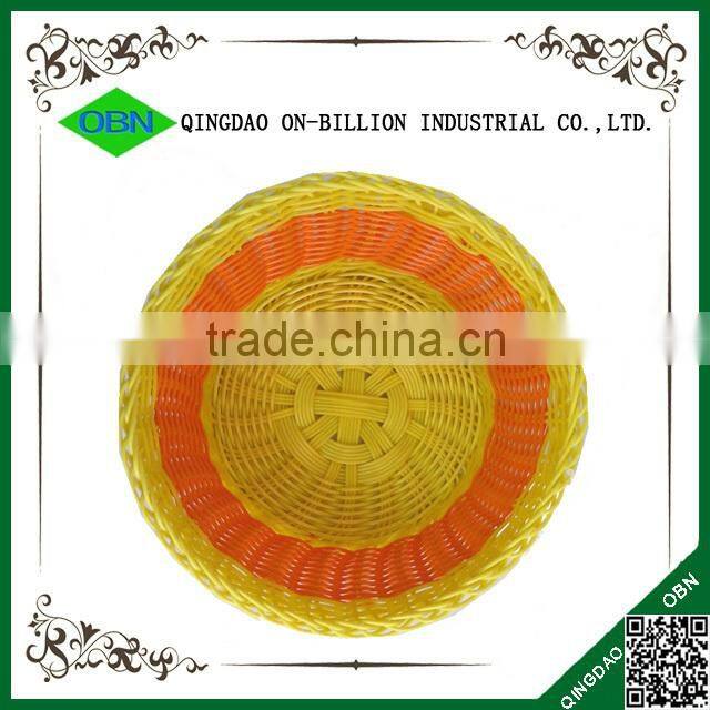 Cheap woven decorative colored fruit plastic pe rattan basket