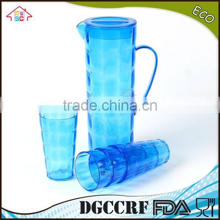 NBRSC set of 5 pcs plastic ps cold water jug drinking water kettle tea pot water jug with cups