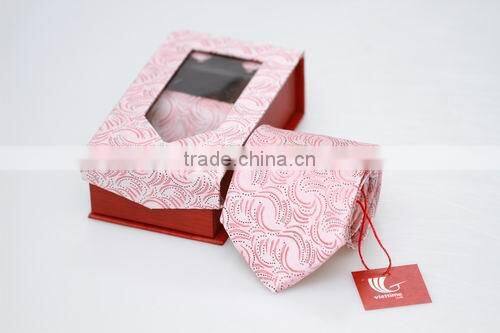 Set of neck tie, cufflinks and handkerchief with various colors and design, elegant but cheap