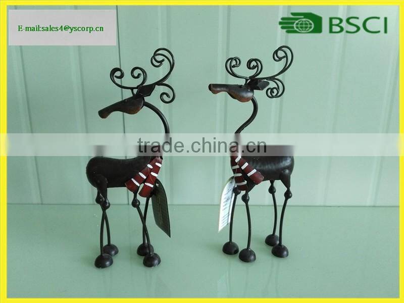 Christmas Deer Gold Silver color Primitive Loverly Deer Head Christmas Ornaments Home Decor