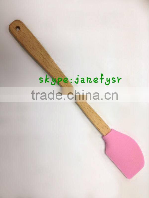 non-stick silicone rolling pin with wooden handle