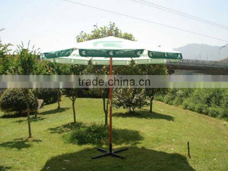 Outdoor Leisure Wooden Umbrella With Flap Logo CK1404