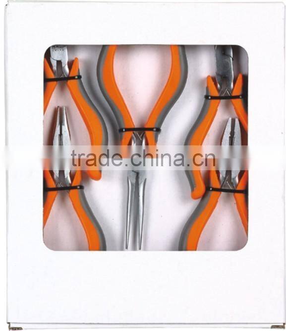 5PCS european type mini pliers set(4.5" combination pliers/4.5" diagonal pliers/4.5"bent nose pliers/4.5"long nose pliers/5.75"n