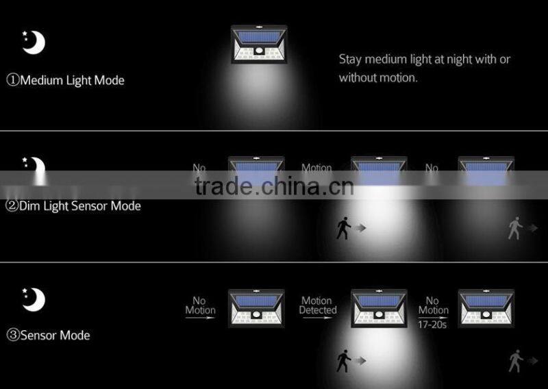 Ningbo 24led solar powered night lights outdoor pillar solar sensor wall lamp