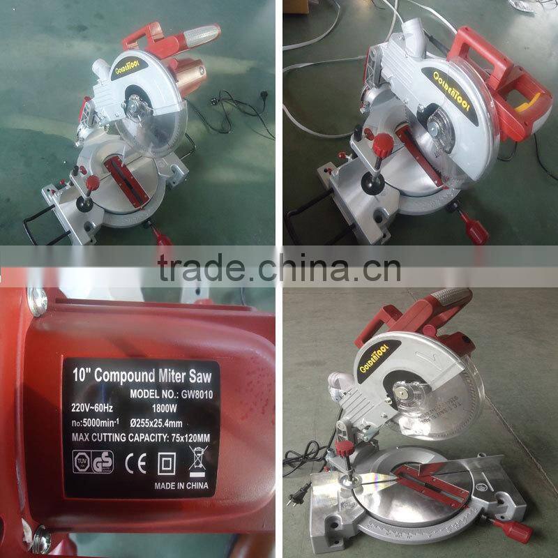 254mm 10" 1800W Aluminum Cut Off Slide Compound Miter Saw Eectric Power Laser Cut Wood Saw