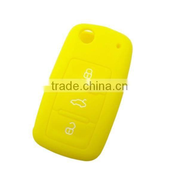 Black silicone key case for volkswagen 3 buttons