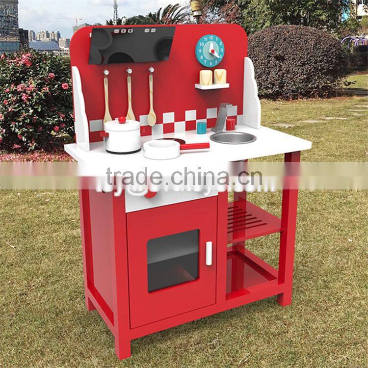 New design children play kitchen set boys wooden pretend kitchen set W10C291