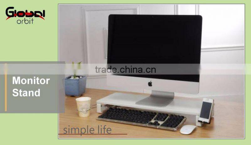 Desktop Organizer Office Glass Computer Laptop Monitor Stand Riser with USB Hubs