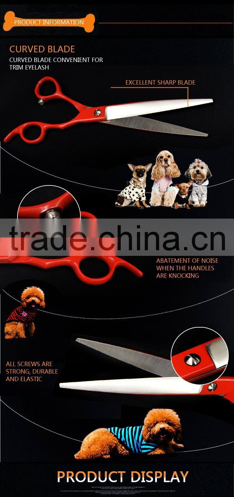 QJ-JP44 red pet grooming scissors, high quality dog cleaning grooming scissors