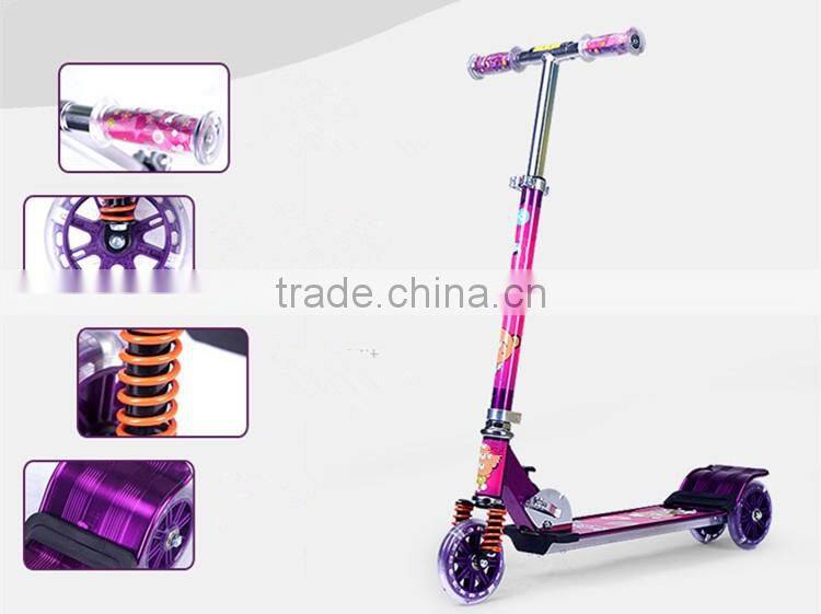 Three 120mm big wheels children scooter with aluminum frame for sales