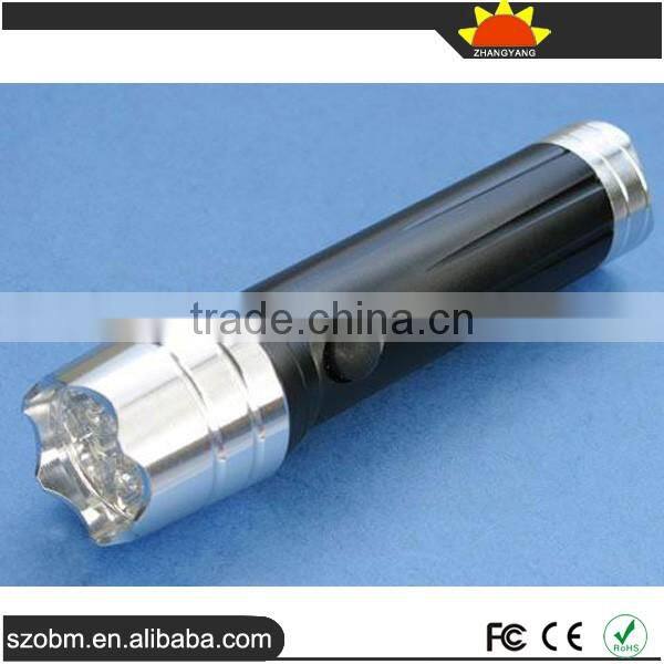 12 led flashlight torch with compass,3xAAA battery aluminum alloy led flashlight