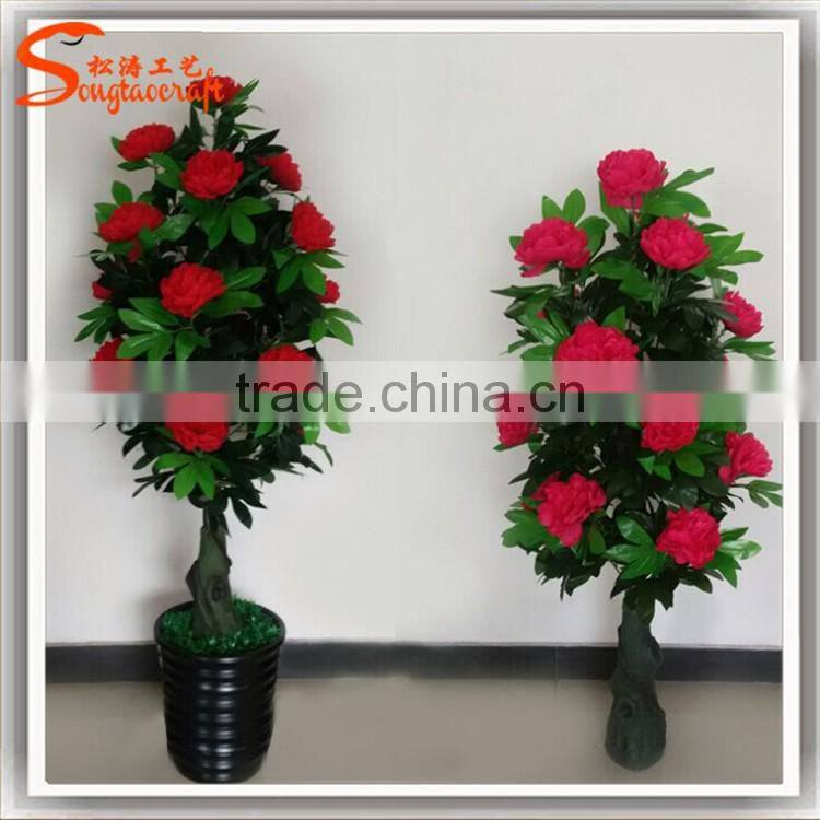 guangzhou wholesale cheap flower rose tree in artificial trees house for wedding decorative