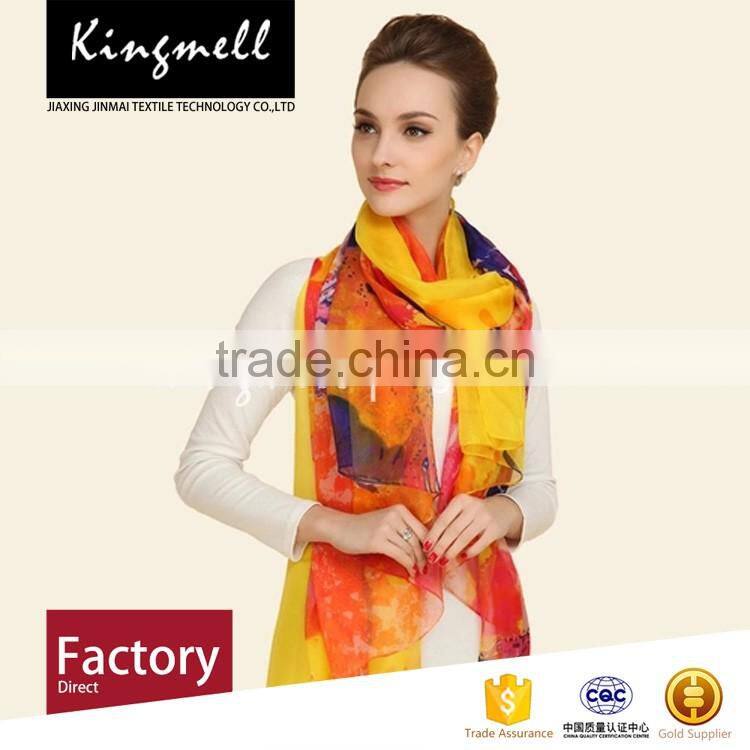 Custom 2017 Chinese Supplier's Neon Digital Printed Polyester Scarf