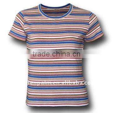 100% cotton lady's strip t shirt