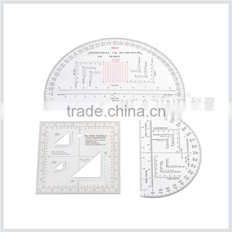 Kearing yellow plastic ruler for Military templates