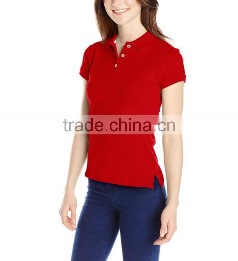 New design plain blank t-shirt polo red women's polo wholesale