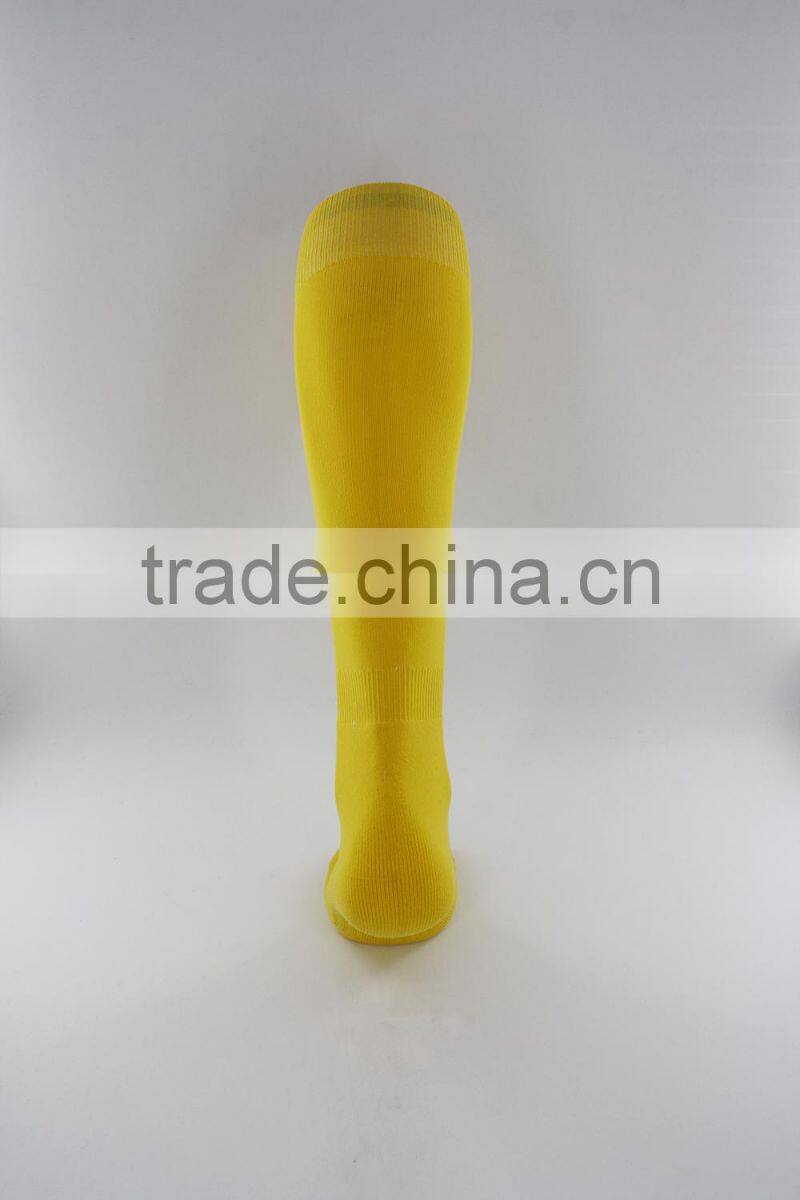 Yellow knee high nylon football socks men