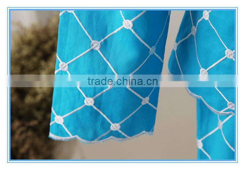 High Quality Embroidery Blue Color Fancy Designer Ladies Office Skirt Suits