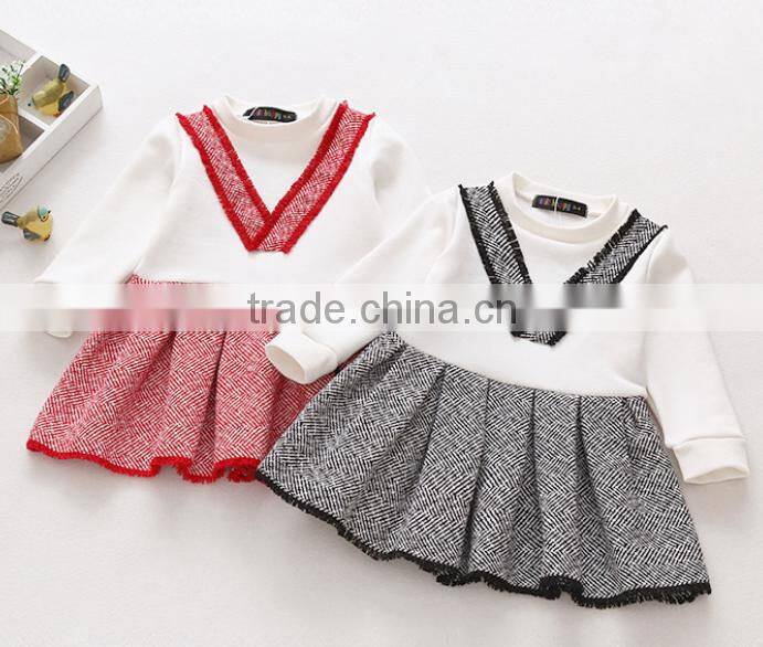 Hot sale 2-7 years old baby girl dress kids christmas winter long sleeve party dress