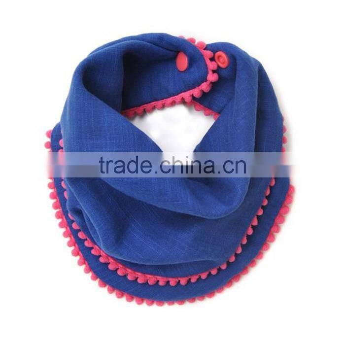 China Supplier Blue Baby Bibs Custom Cotton Baby Bandana Drool Bibs