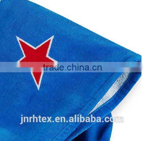 Kids printed superhero hooded beach towel in multi color,wholesale cotton beach towels printing