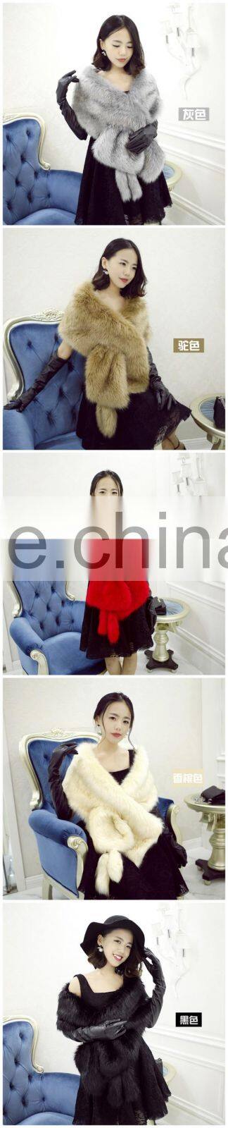 Women Fluffy Furry Shawl Scarf Wrap Stole Cape Shrug Faux Fur Luxury Sweet Bride Artificial fur Winter Warm