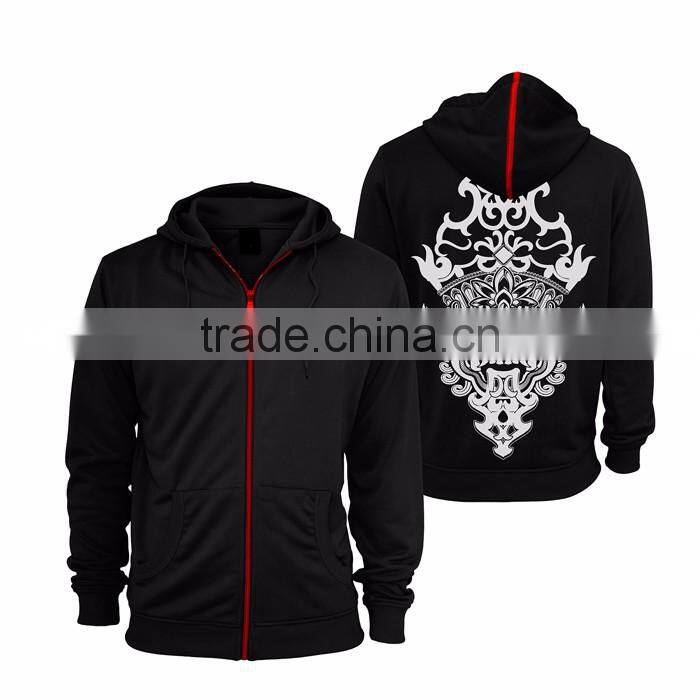Plain black hoodie with fit male sports for men custom fashion hoody jacket