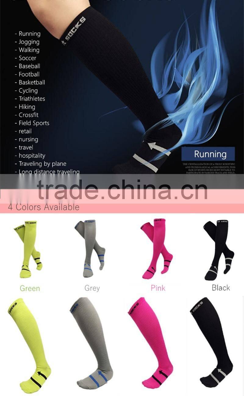 2016 Sports Muscle Recovery Calf Socks~Compression Run Stockings~4 Colors Available~Accept Custom