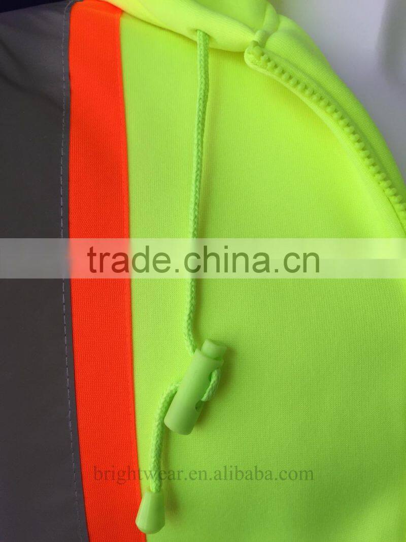 100%polyester inner brush fleece hi vis sweatshirt ANSI CLass 3