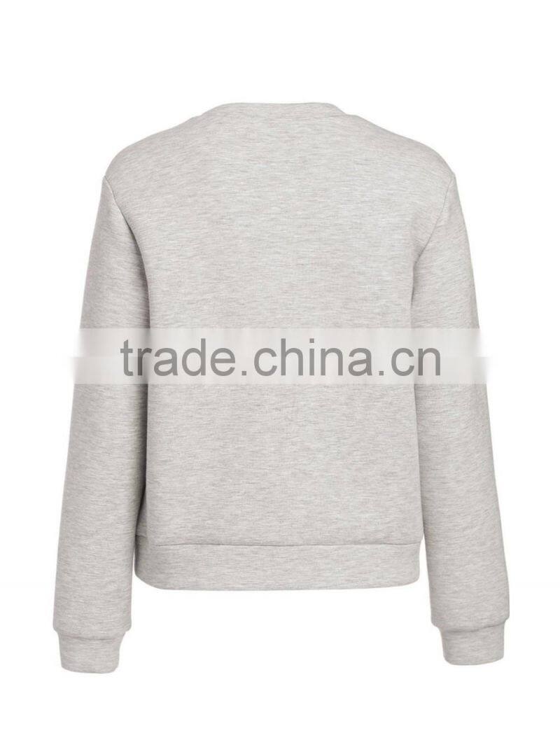high quality flower embroidery crewneck sweatshirts for women clothing