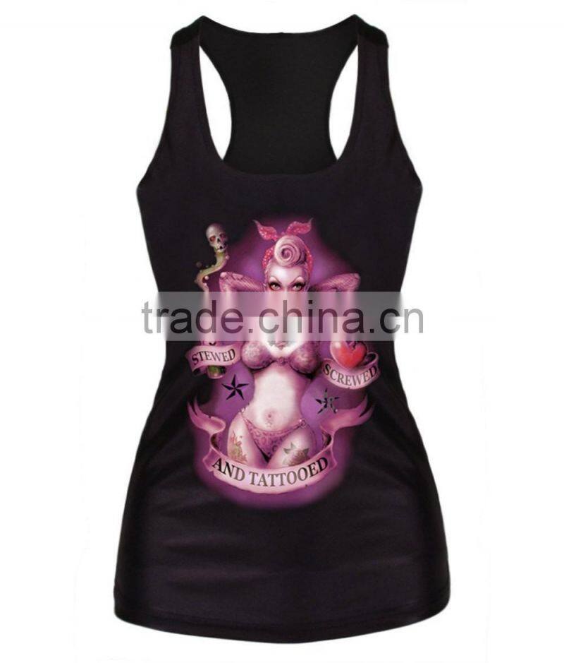 Girls Printed Sleeveless T Shirt Singlet Tank Tops