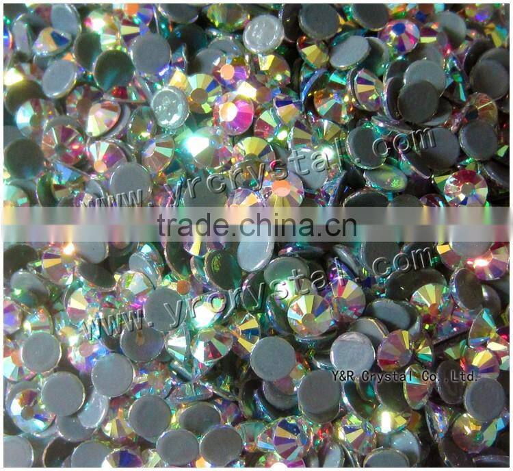 Strong glue hotfix rhinestone flat back round hot fix rhinestone