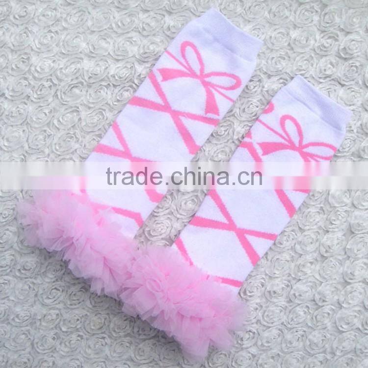 Fashion dance lace ruffle multiple layers socks colorful knit baby legs leg warmers