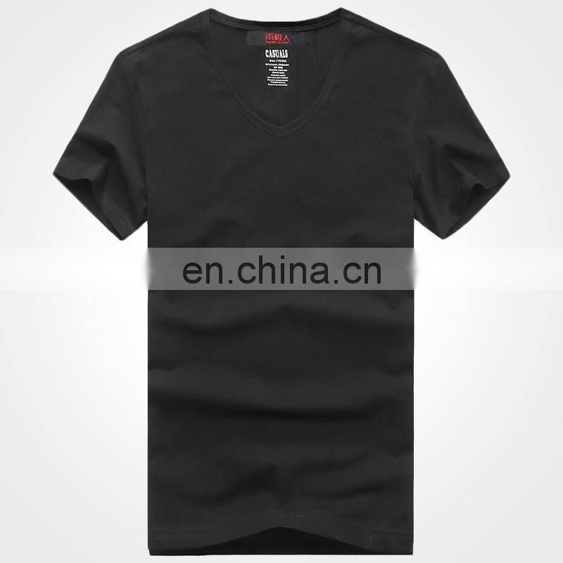 Custom high quality 100% cotton V neck t shirt for men