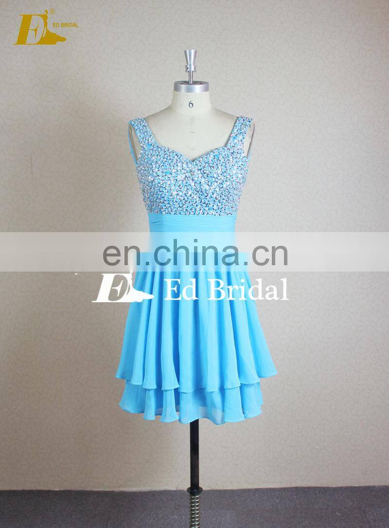 Young Girls Sweetheart Neckline Short Beaded Bling Bling Real Picture Party Dress Cocktail