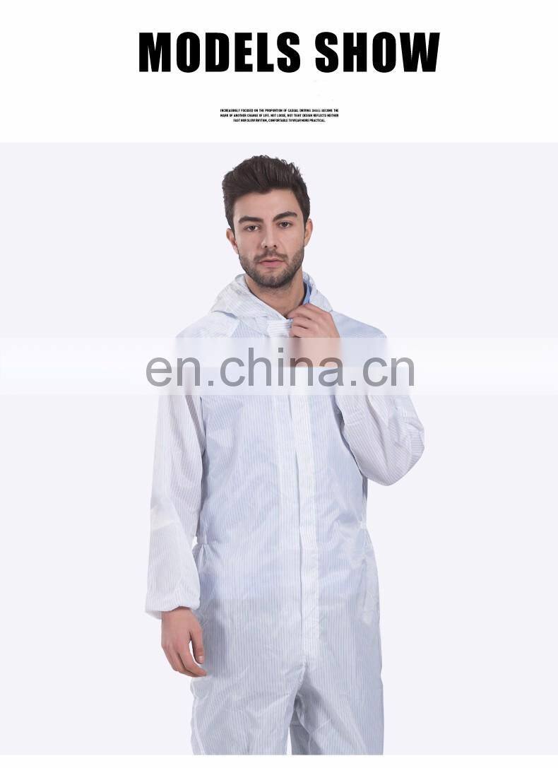 Custom Logo Polyester One-Piece Dust-proof Work Uniform Painted Work Coverall with Hat