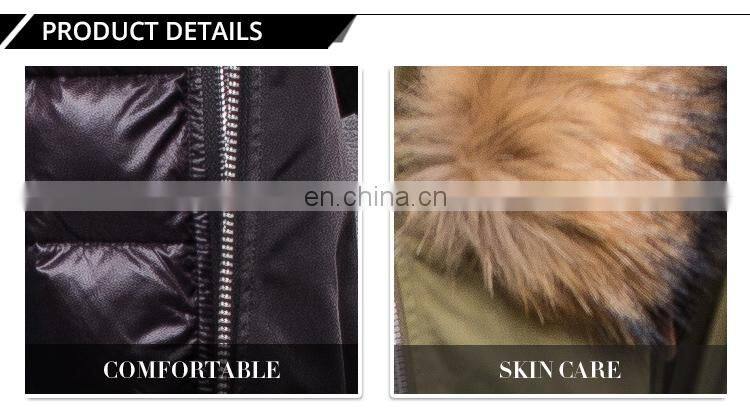 2017 Fashionable winter jacket big size women fur parka with raccoon fur collar big size